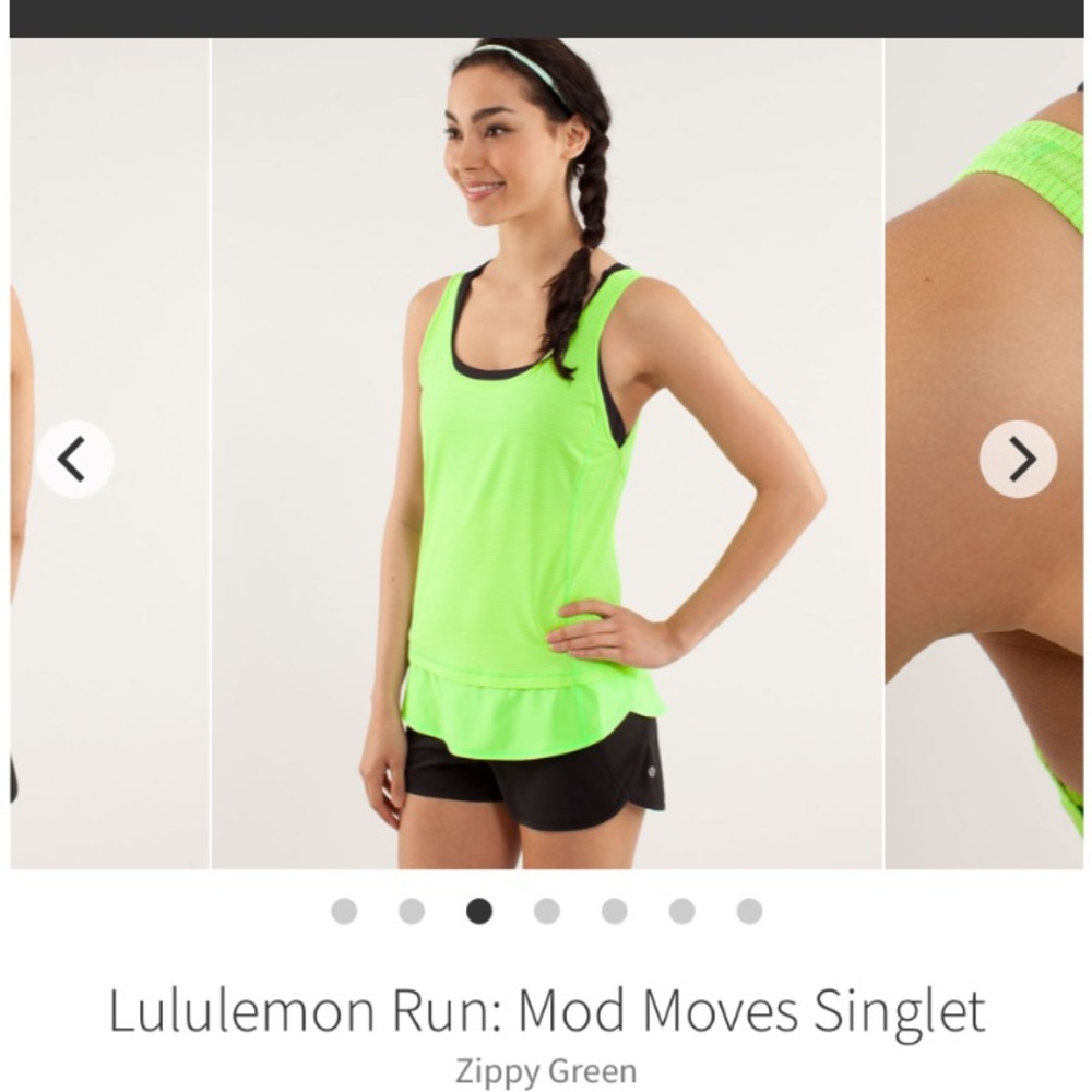 Lululemon neon green run singlet mod moves 4 - Picture 2 of 6